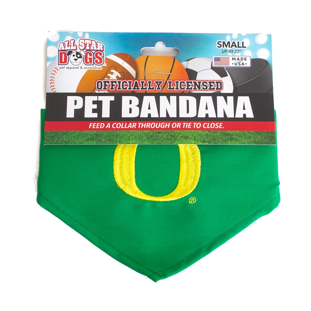 Classic Oregon O, All Star Dogs, Green, Pet Accessories, Gifts, Embroidered, Bandana, Small, 632931